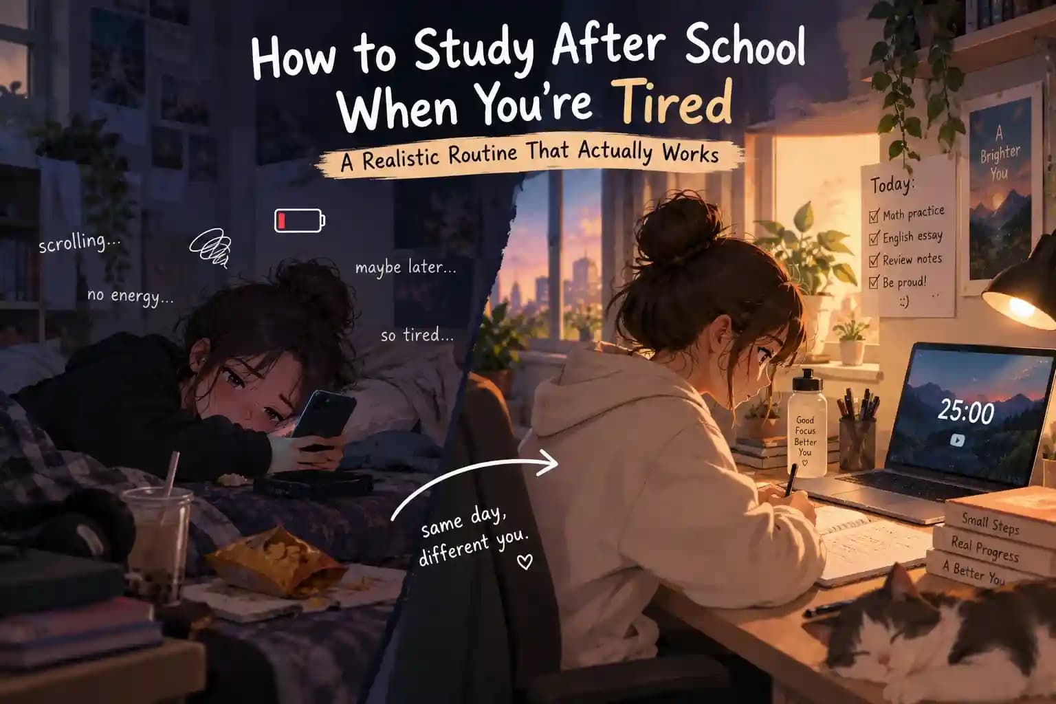 How to Study After School When You’re Tired: A Realistic Routine That Actually Works