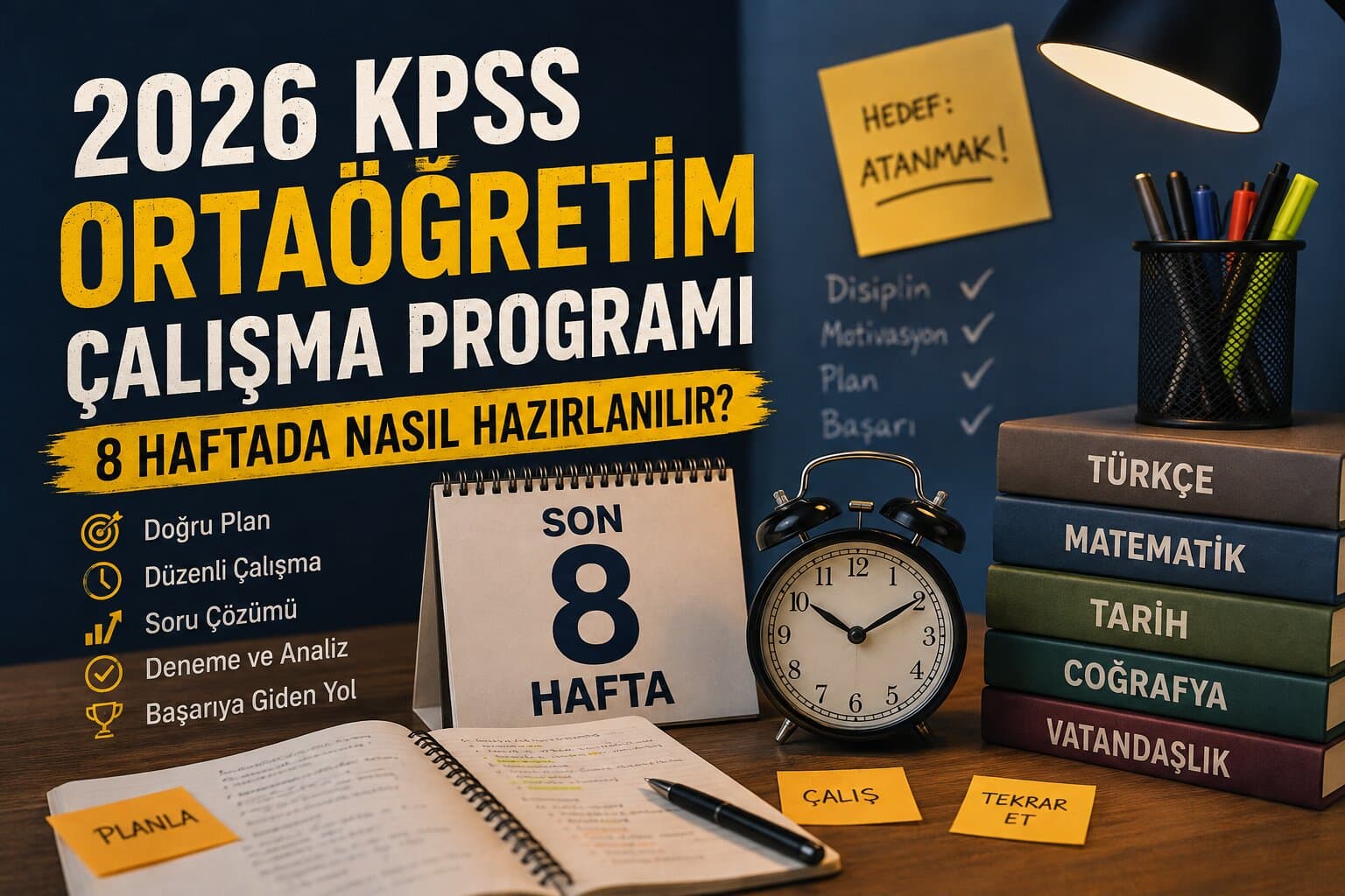 2026 KPSS Ortaöğretim Çalışma Programı: 8 Haftada Nasıl Hazırlanılır?